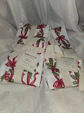 Southern Living Lot 2 Dillards Christmas Napkins set of 4
